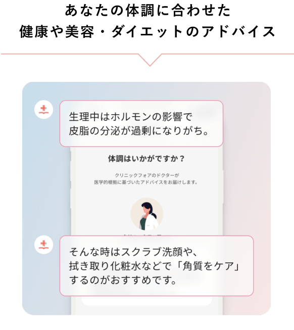 あなたの体調に合わせた健康や美容・ダイエットのアドバイス